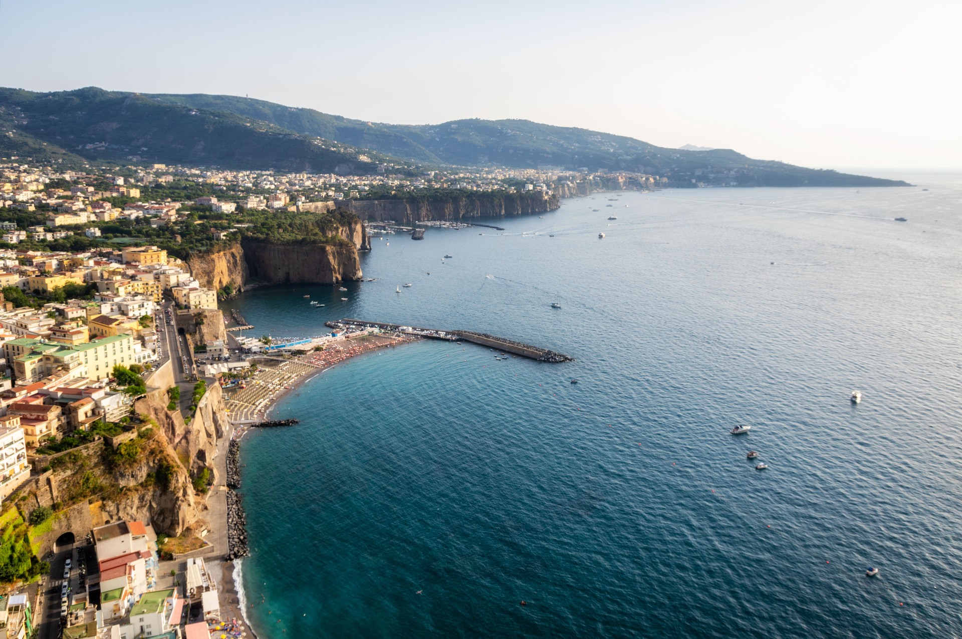 view of Sorrento, Sant'agnello cliffs in Amalfi coast